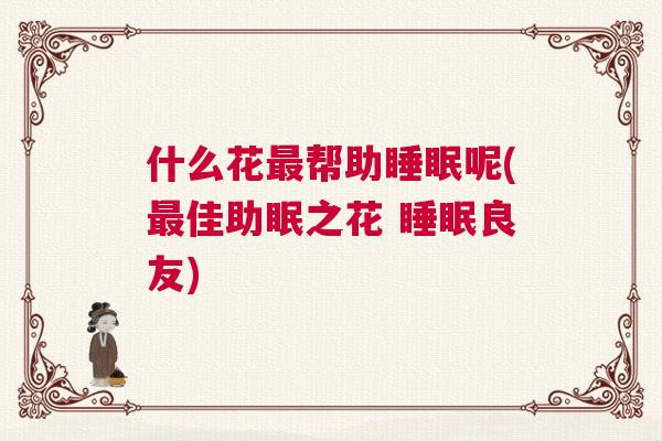 什么花最帮助睡眠呢(最佳助眠之花 睡眠良友) 什么花最帮助睡眠呢(最佳助眠之花 睡眠良友)